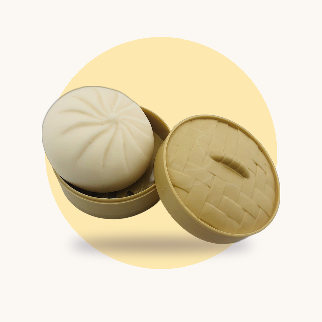 Bao in a Steamer squishy toy – studio photo