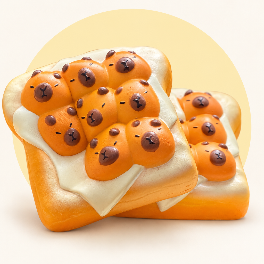 Capybara Toast squishy toy – studio photo