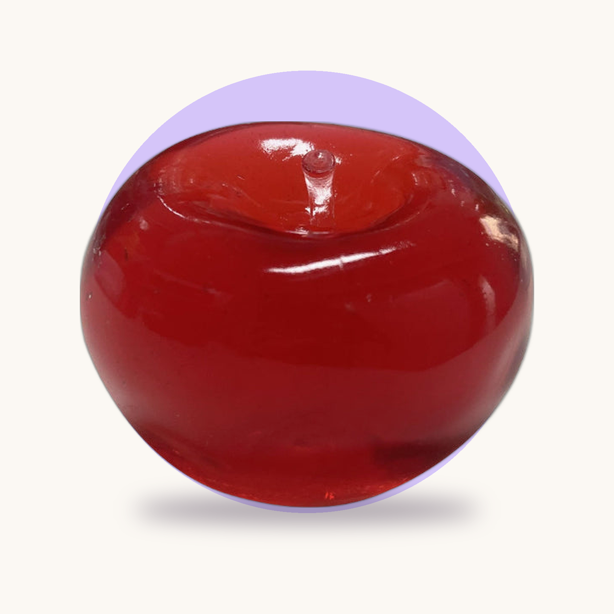 Clear Jelly Apple squishy toy – studio photo