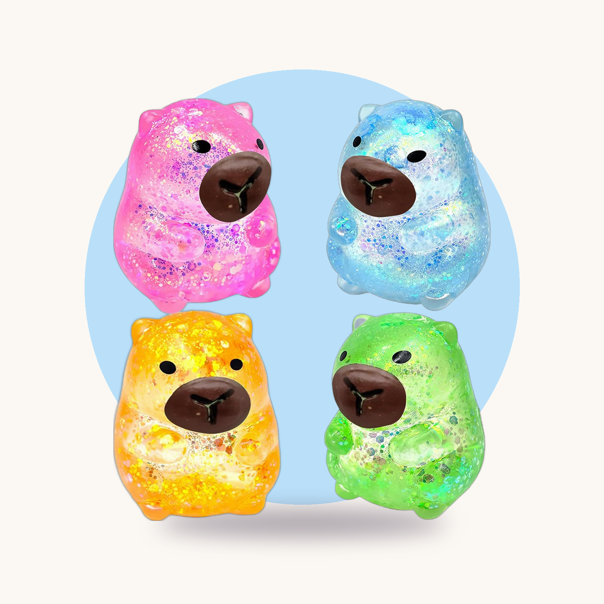 Glitter Jelly Friends squishy toy – studio photo