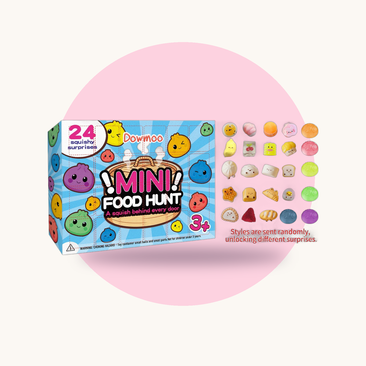 24-Day Squish Advent Calendar squishy toy – studio photo