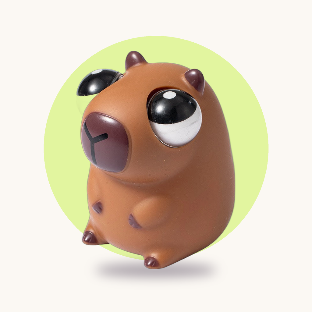 Staring Capybara squishy toy – studio photo
