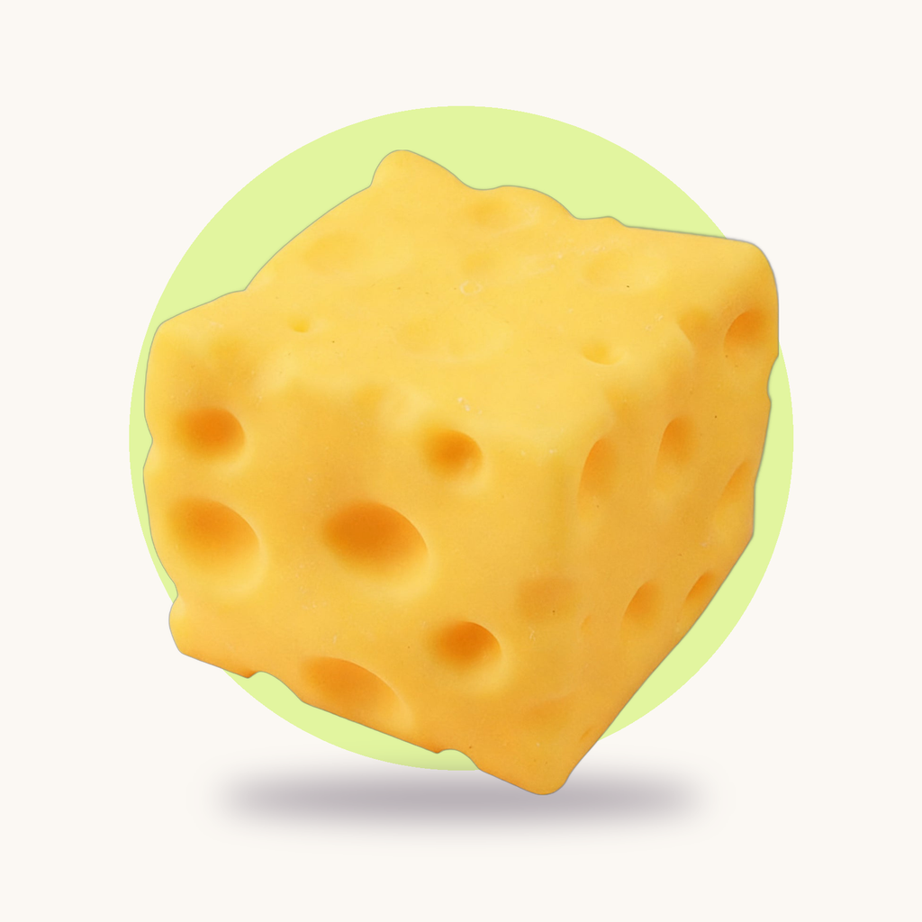 Swiss Cheese Squish squishy toy – studio photo